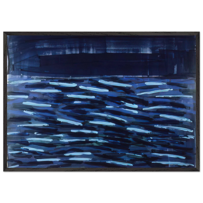 Flowers Of The Deep - 1984 - Ronnie Landfield 70x100 cm / 28x40 inches Framed Art Print – Black Wooden Frame