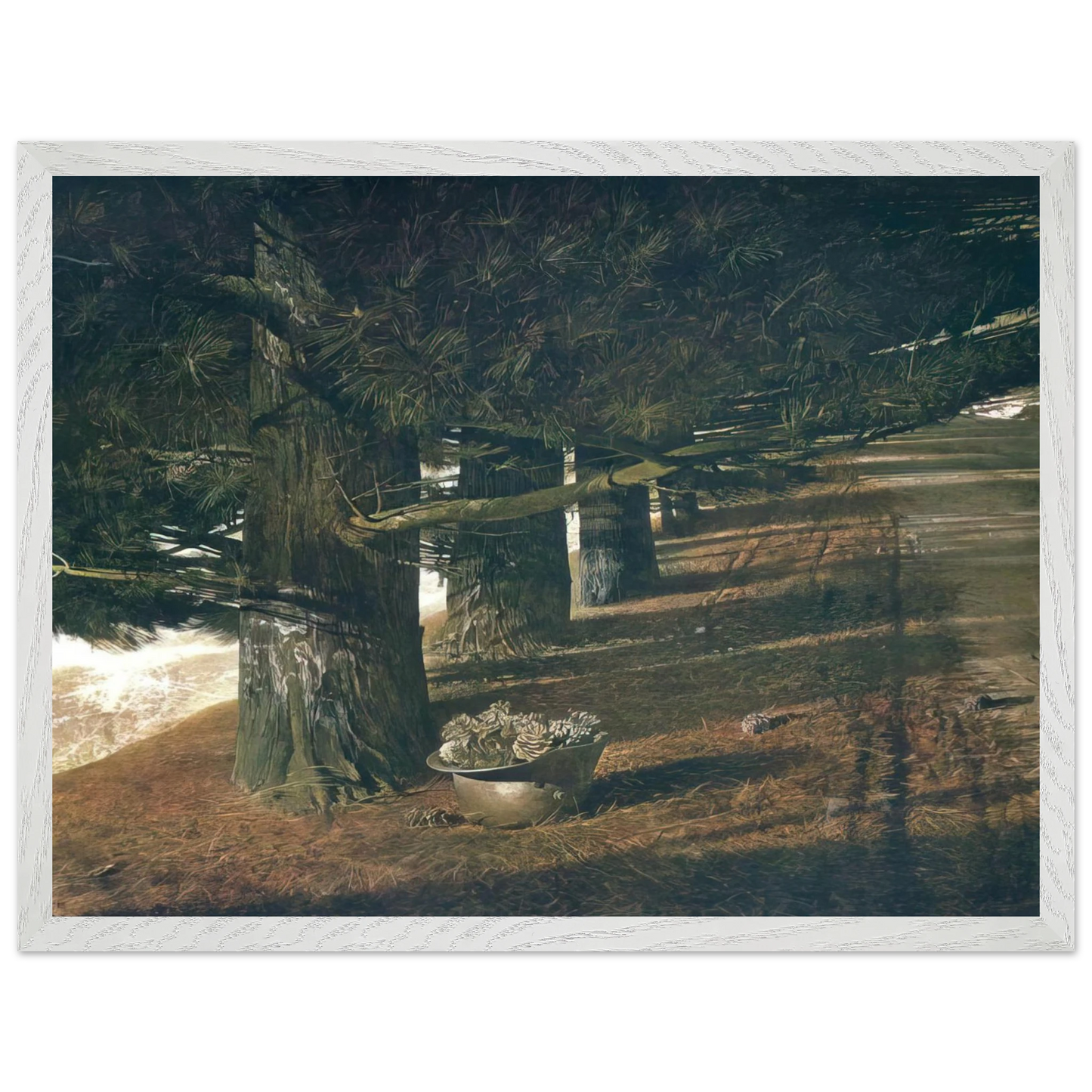Andrew Wyeth - PINE BARON Wall Art - 21x29.7 cm / 8x12" - Premium Wooden Framed Poster With Fine Art Paper - Black frame