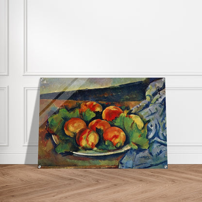 Dish of Peaches - Paul Cézanne Acrylic Print - 70x100 cm / 28x40″ inches