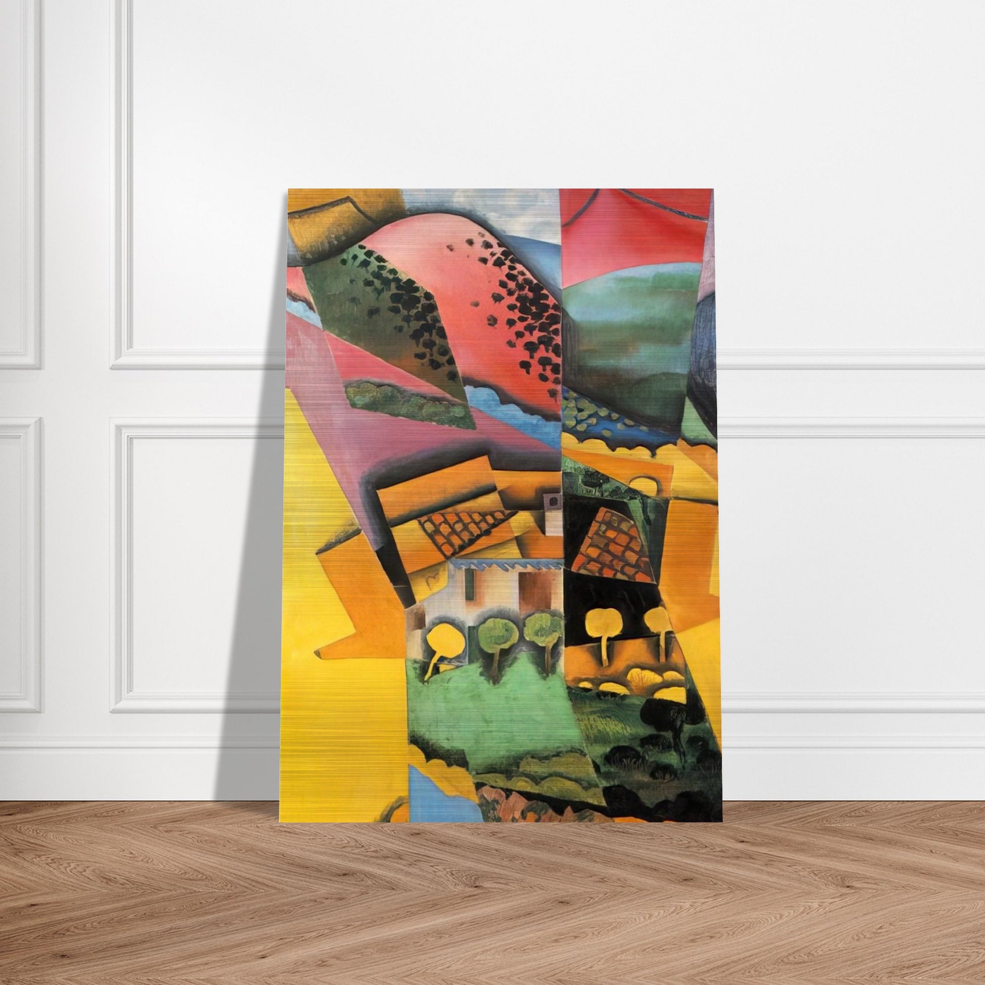 LANDSCAPE AT CERET 1913 - Juan Gris Brushed Aluminum Print - 70x100 cm / 28x40 inches | Juan Gris Aluminum Print | Juan Gris Prints