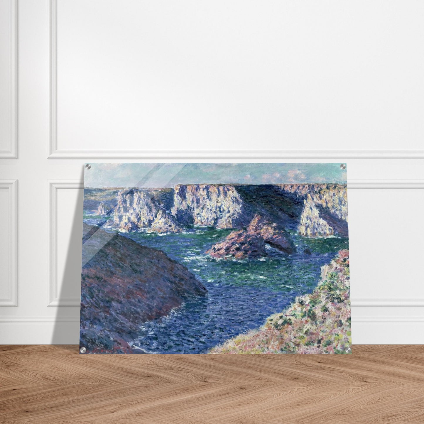 Rocks at Belle-Ile - claude monet Acrylic Print - 70x100 cm / 28x40″ inches