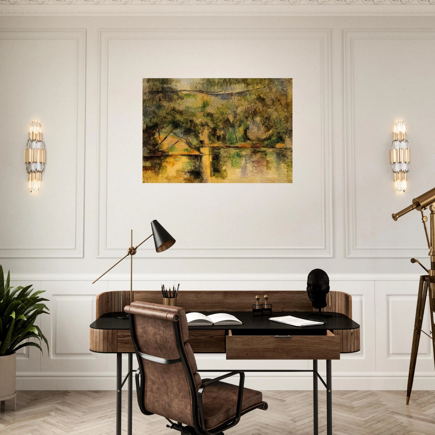 Reflections in the Water - Paul Cézanne Brushed Aluminum Print - 70x100 cm / 28x40 inches | Paul Cézanne Aluminum Print | Paul Cézanne Prints