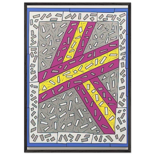 Grand Entrance - 1987 - Nicholas Krushenick Framed Art Print – Black Wooden Frame - Default Title - -Framed Art Print