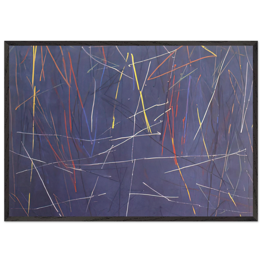 Gates of Blue - 1975 - Ronnie Landfield Framed Art Print – Black Wooden Frame - Default Title - -Framed Art Print