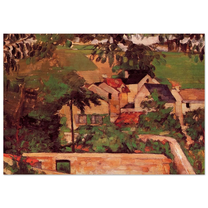 Etude - Paysage a Auvers - Paul Cézanne Brushed Aluminum Print - 70x100 cm / 28x40 inches | Paul Cézanne Aluminum Print | Paul Cézanne Prints