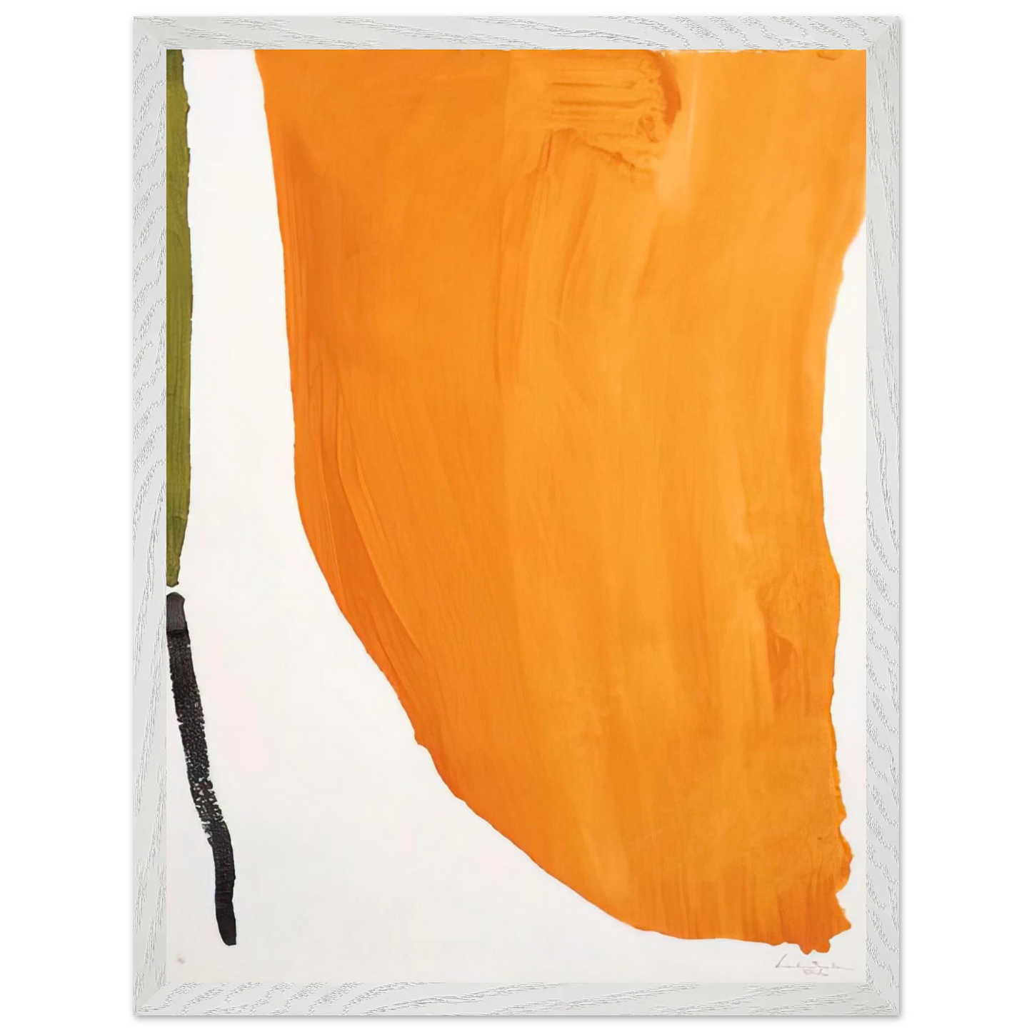 Helen Frankenthaler - Orange Downpour - 1970 Wall art - 21x29.7 cm / 8x12" - Premium Wooden Framed Poster With Fine Art Paper - White frame