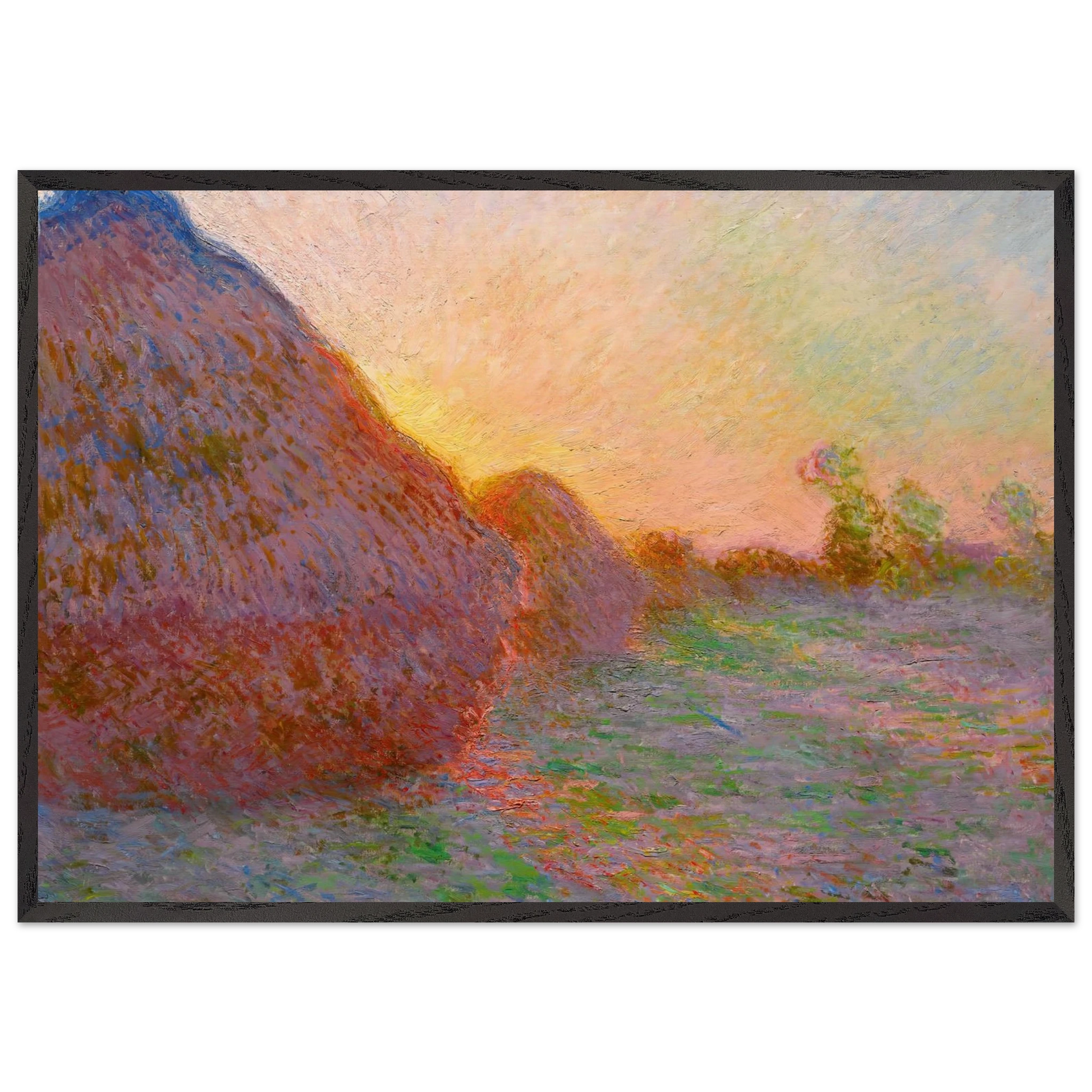 Haystacks - claude monet Framed Art Print – Black Wooden Frame - Default Title - -Framed Art Print