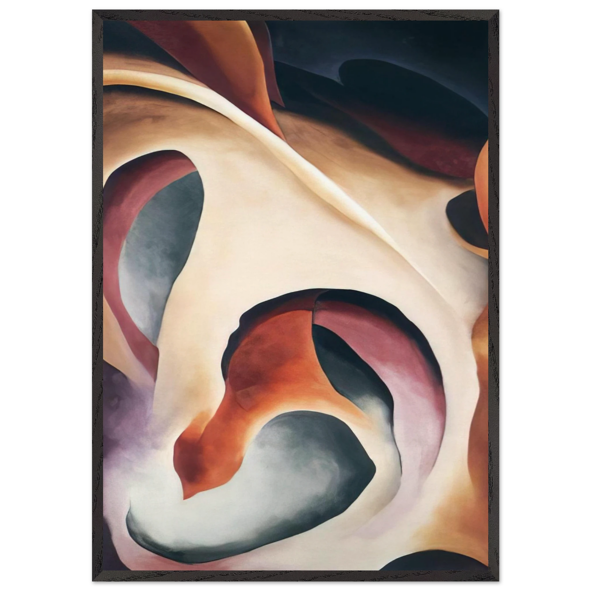 Leaf Motif 2 - Georgia OKeeffe 70x100 cm / 28x40 inches Framed Art Print – Black Wooden Frame