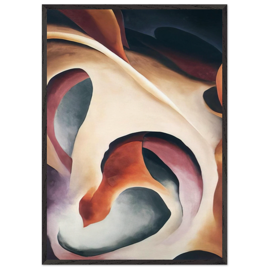 Leaf Motif 2 - Georgia OKeeffe 70x100 cm / 28x40 inches Framed Art Print – Black Wooden Frame