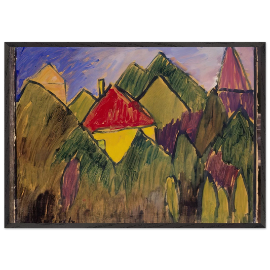 ROTE GIEBEL ROTE D CHER 1910 - Alexej von Jawlensky Framed Art Print – Black Wooden Frame - Default Title - -Framed Art Print