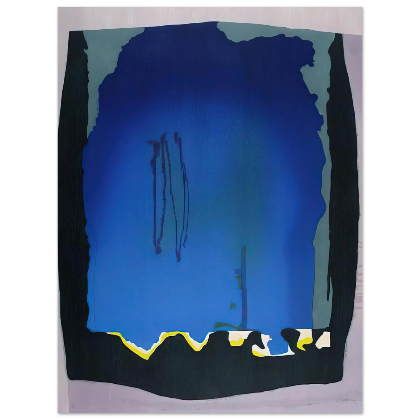 Helen Frankenthaler - Freefall - 1992 Wall art - 20x25 cm / 8x10 inches - Premium Wooden Framed Poster With Fine Art Paper - Wood frame