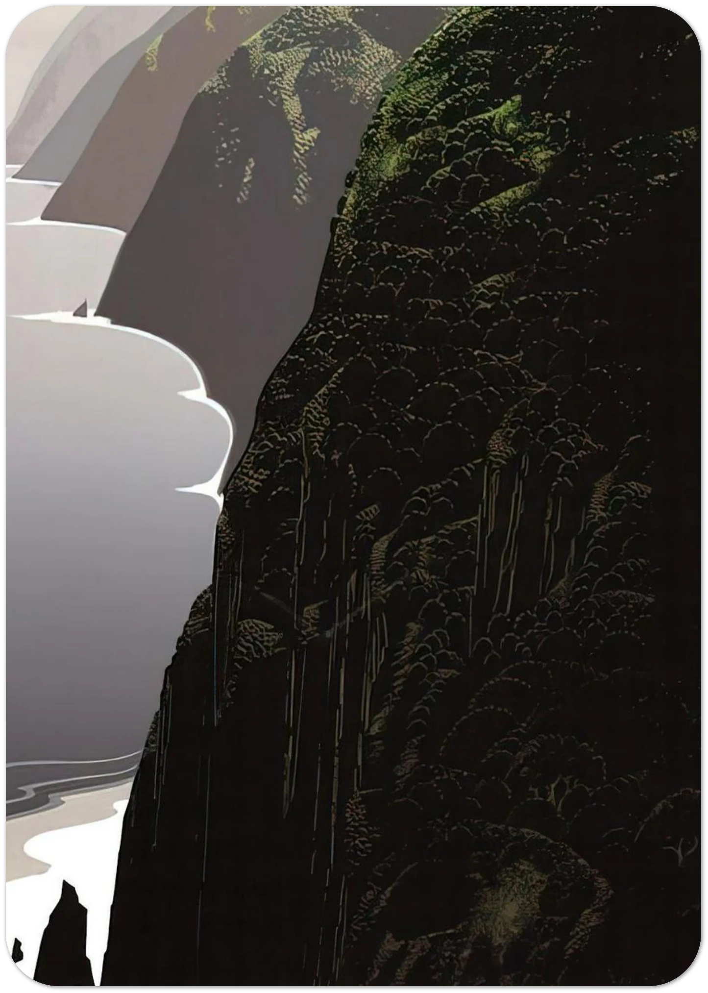 Big Sur Coastline By Eyvind Earle Pack of 10 Post Cards | Eyvind Earle Post Cards | A6 (10.5 x 14.8 cm) - 4.1 x 5.8 inches