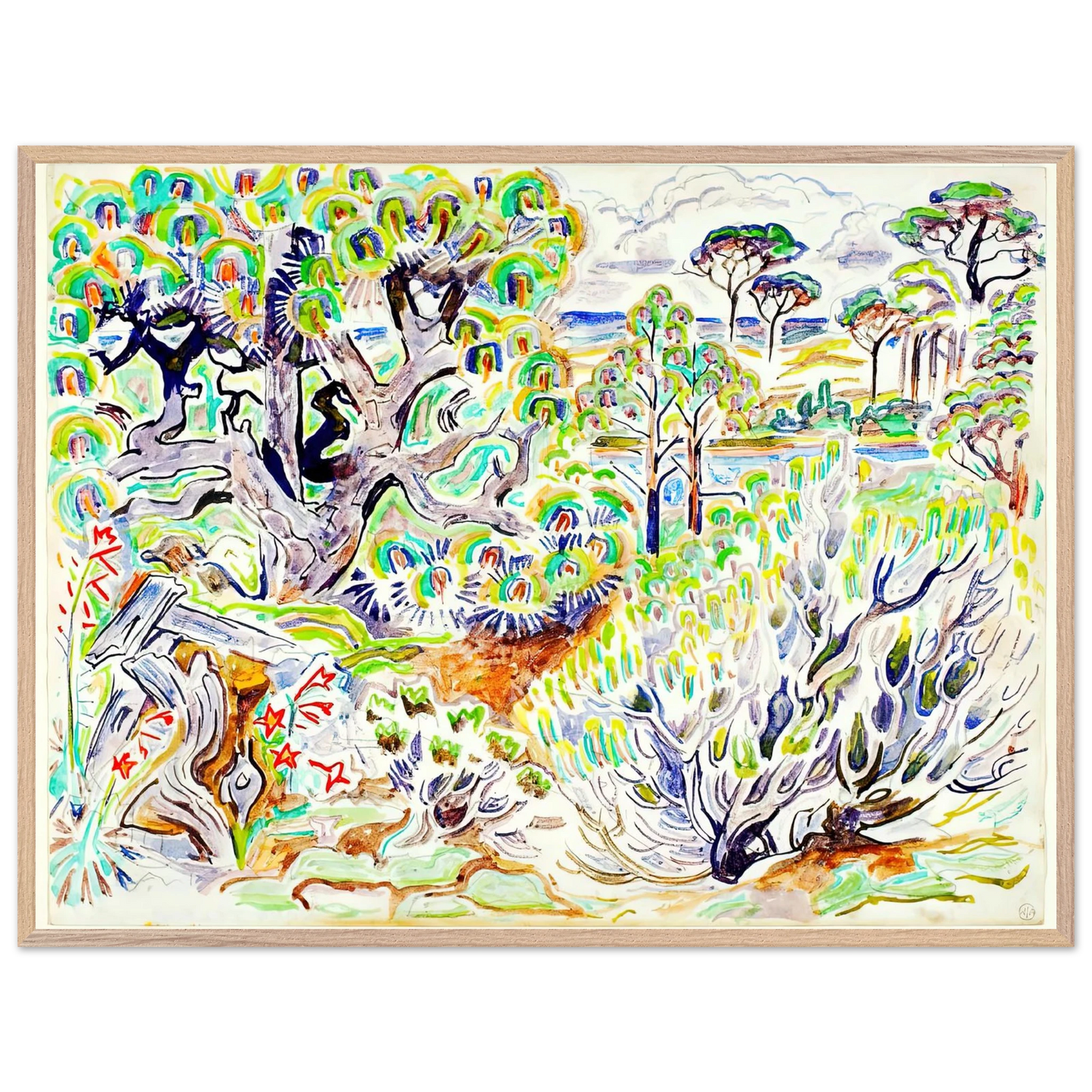 Walter Inglis Anderson - Walter Anderson Wall art - 50x70 cm / 20x28 Inches - Premium Wooden Framed Poster With Fine Art Paper - Black frame