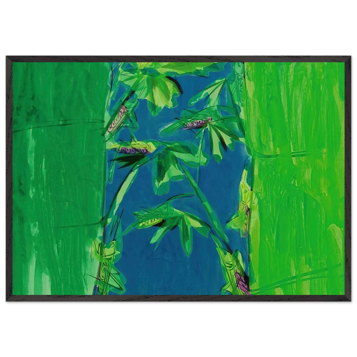 Early Summer - 1980 - Walasse Ting 70x100 cm / 28x40 inches Framed Art Print – Black Wooden Frame