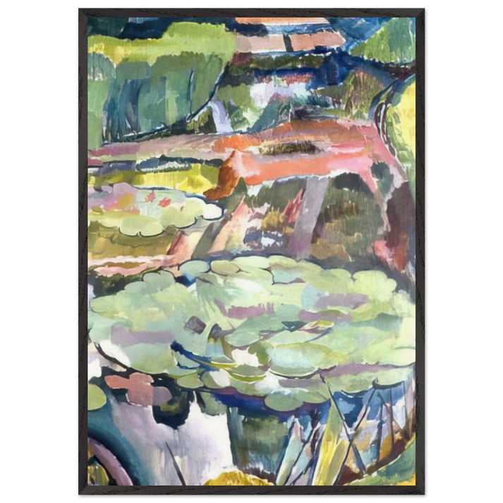 LANDSCAPE WITH A POND AND WATER LILIES 1915 - Vanessa Bell 70x100 cm / 28x40 inches Framed Art Print – Black Wooden Frame