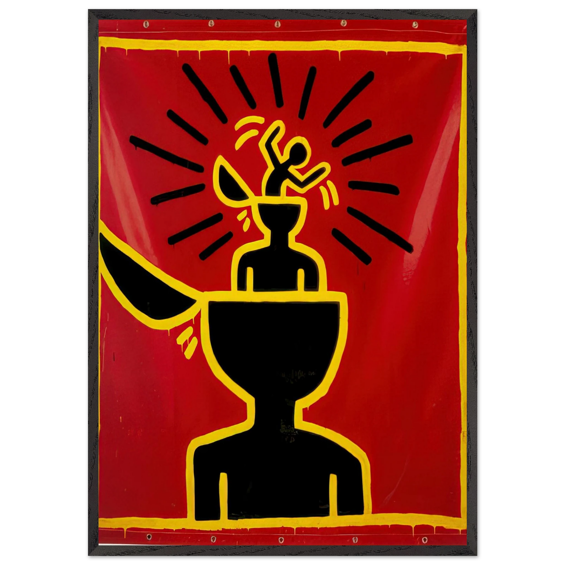 UNTITLED 1982 N6 - Keith Haring Framed Art Print – Black Wooden Frame - Default Title - -Framed Art Print