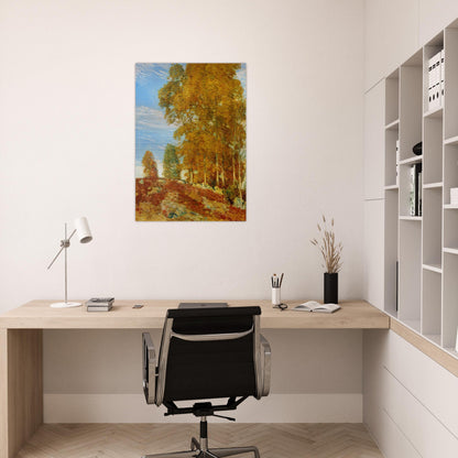 Autumn Hilltop, New England - Childe Hassam Brushed Aluminum Print - 70x100 cm / 28x40 inches | Childe Hassam Aluminum Print | Childe Hassam Prints