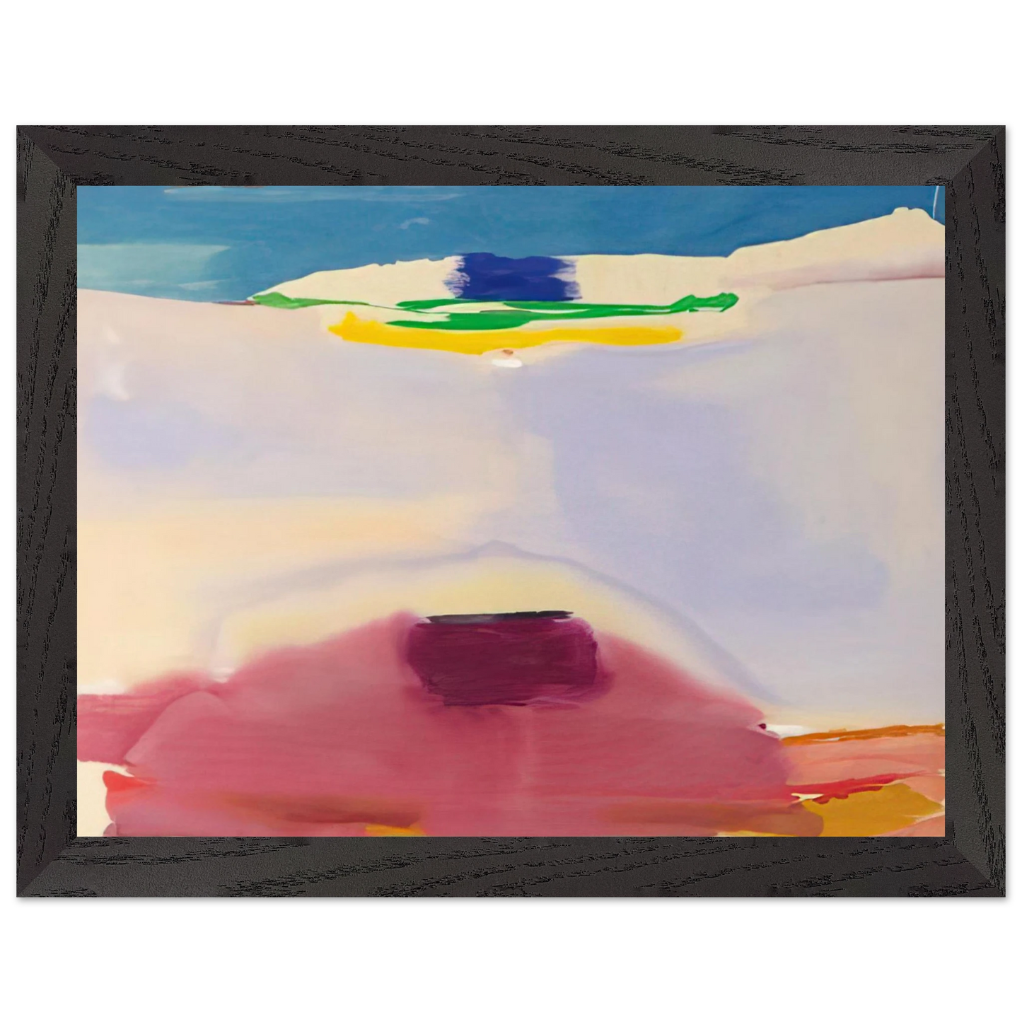 Helen Frankenthaler - Leveling - 1973 Wall art - 28x43  cm / XL (11x17 inches) - Premium Wooden Framed Poster With Fine Art Paper - White frame