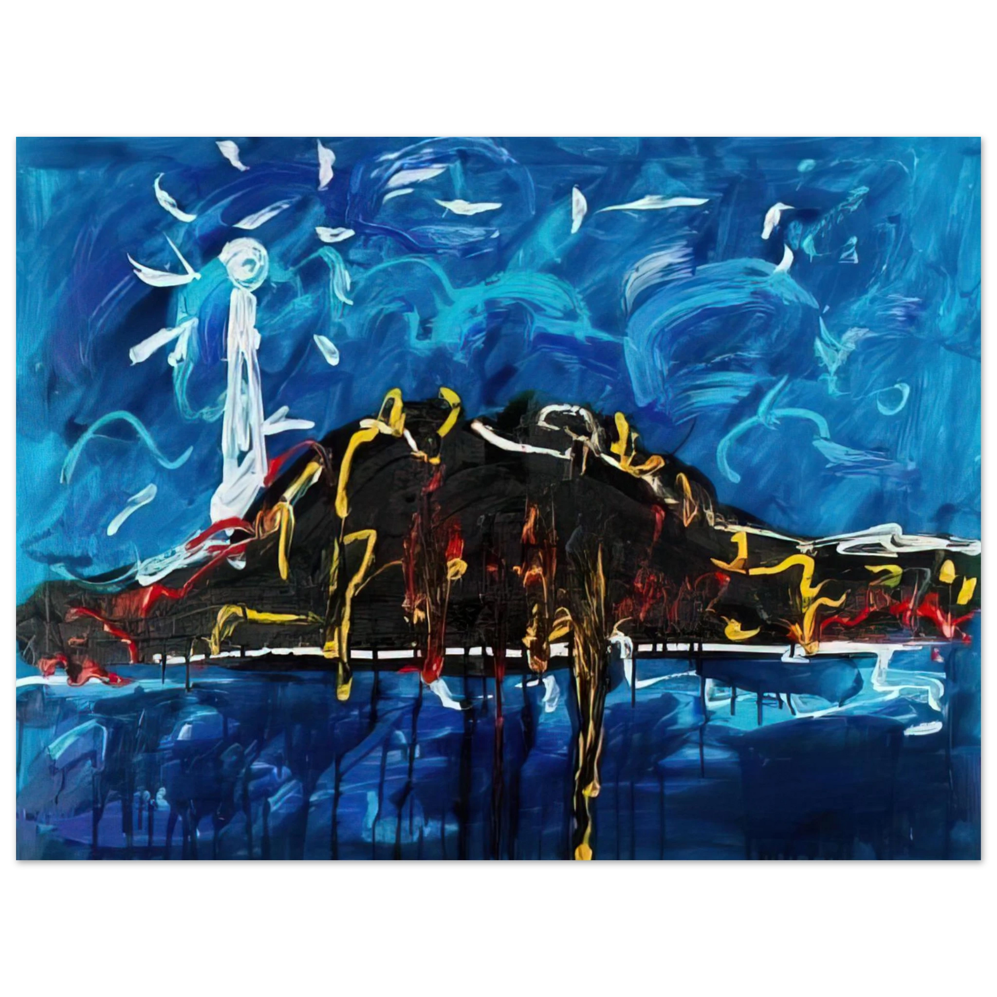 Mario Schifano - Il Vulcano - Art Informel Fine Art Poster - Default Title