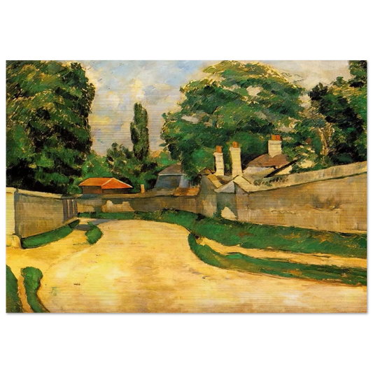 Houses Along a Road - Paul Cézanne Brushed Aluminum Print - 70x100 cm / 28x40 inches | Paul Cézanne Aluminum Print | Paul Cézanne Prints