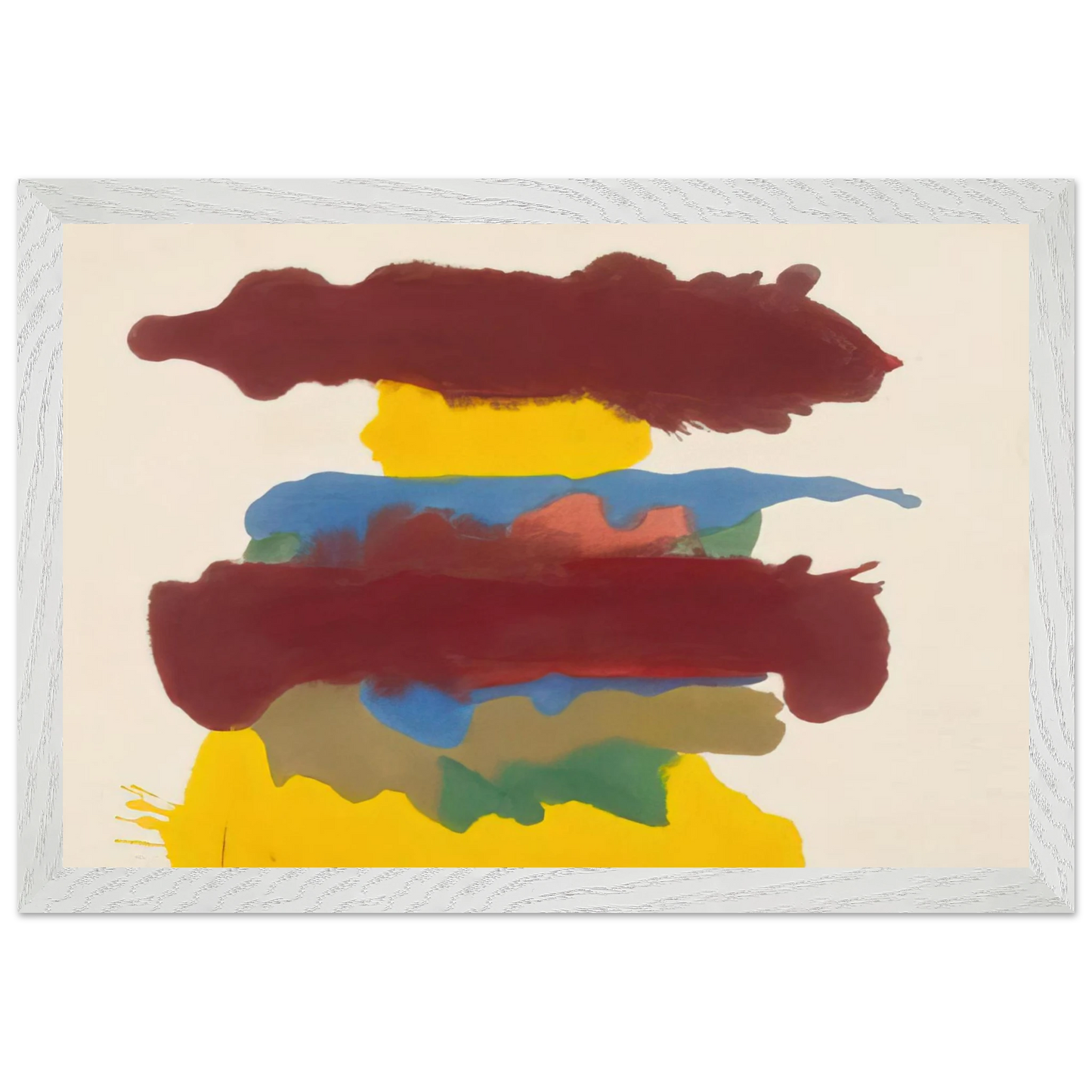 Helen Frankenthaler - Weather Change - 1963 Wall art - 50x70 cm / 20x28 inches - Premium Wooden Framed Poster With Fine Art Paper - White frame