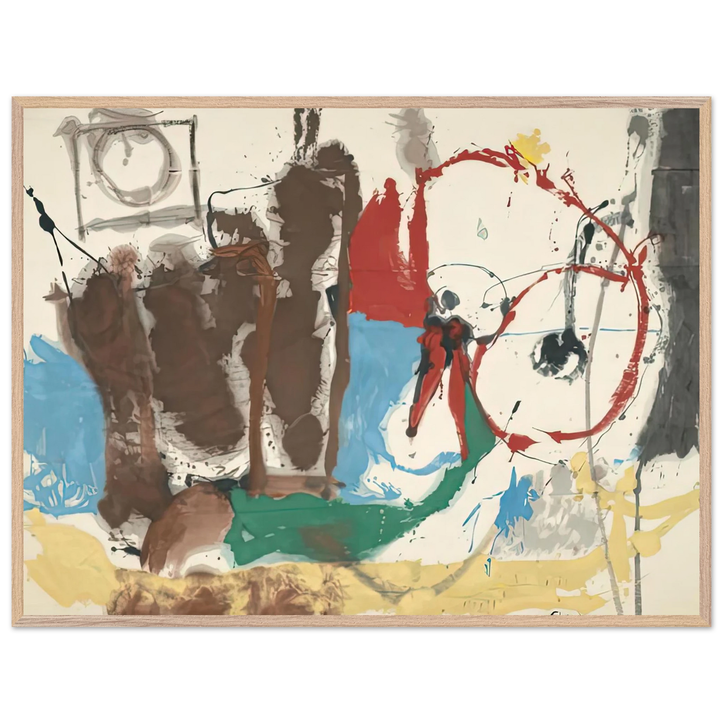 Helen Frankenthaler - Mother Goose Melody, 1959- Wall Art - 21x29.7 cm / 8x12" - Premium Wooden Framed Poster With Fine Art Paper - White frame