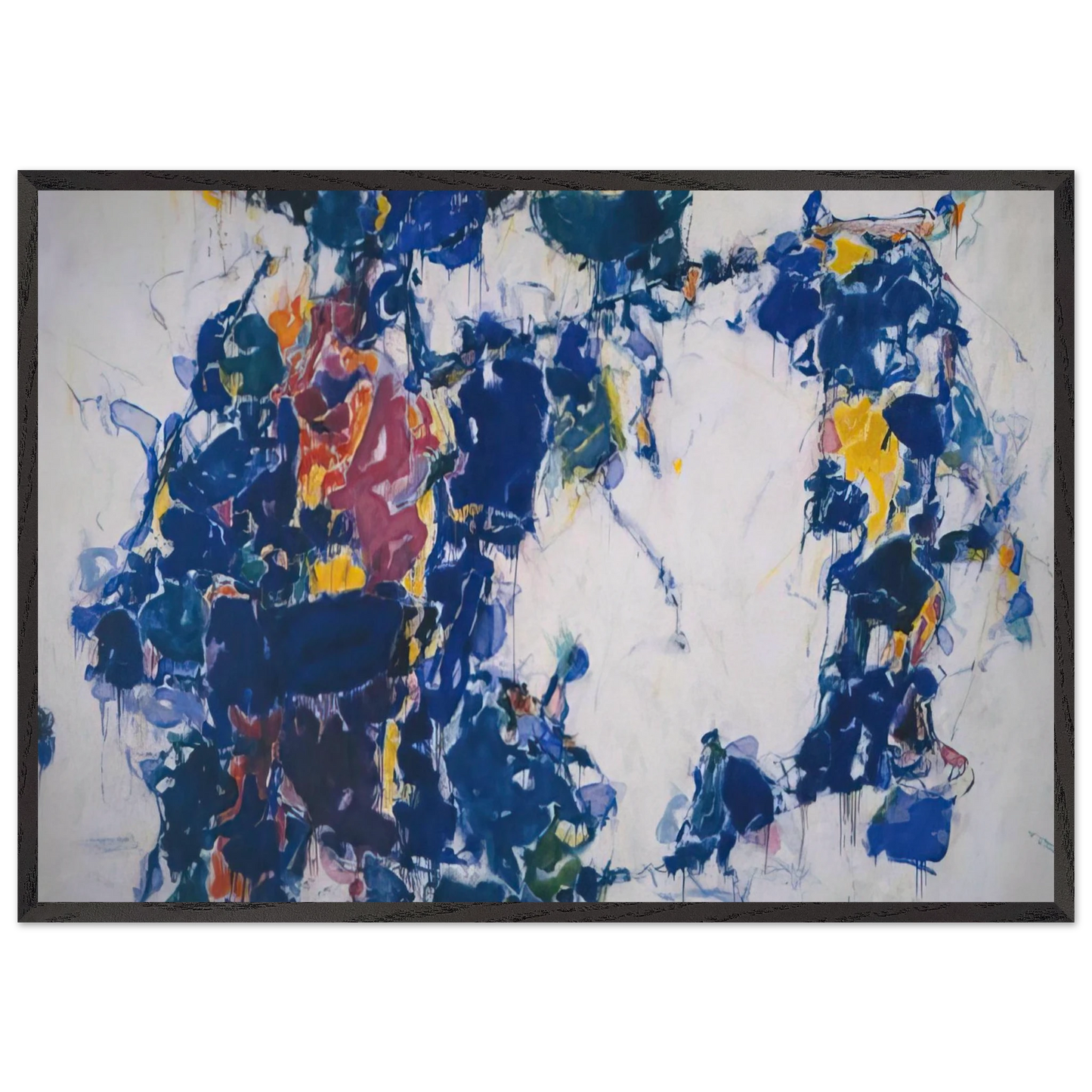 Around the Blues - Sam Francis Framed Art Print – Black Wooden Frame - Default Title - -Framed Art Print