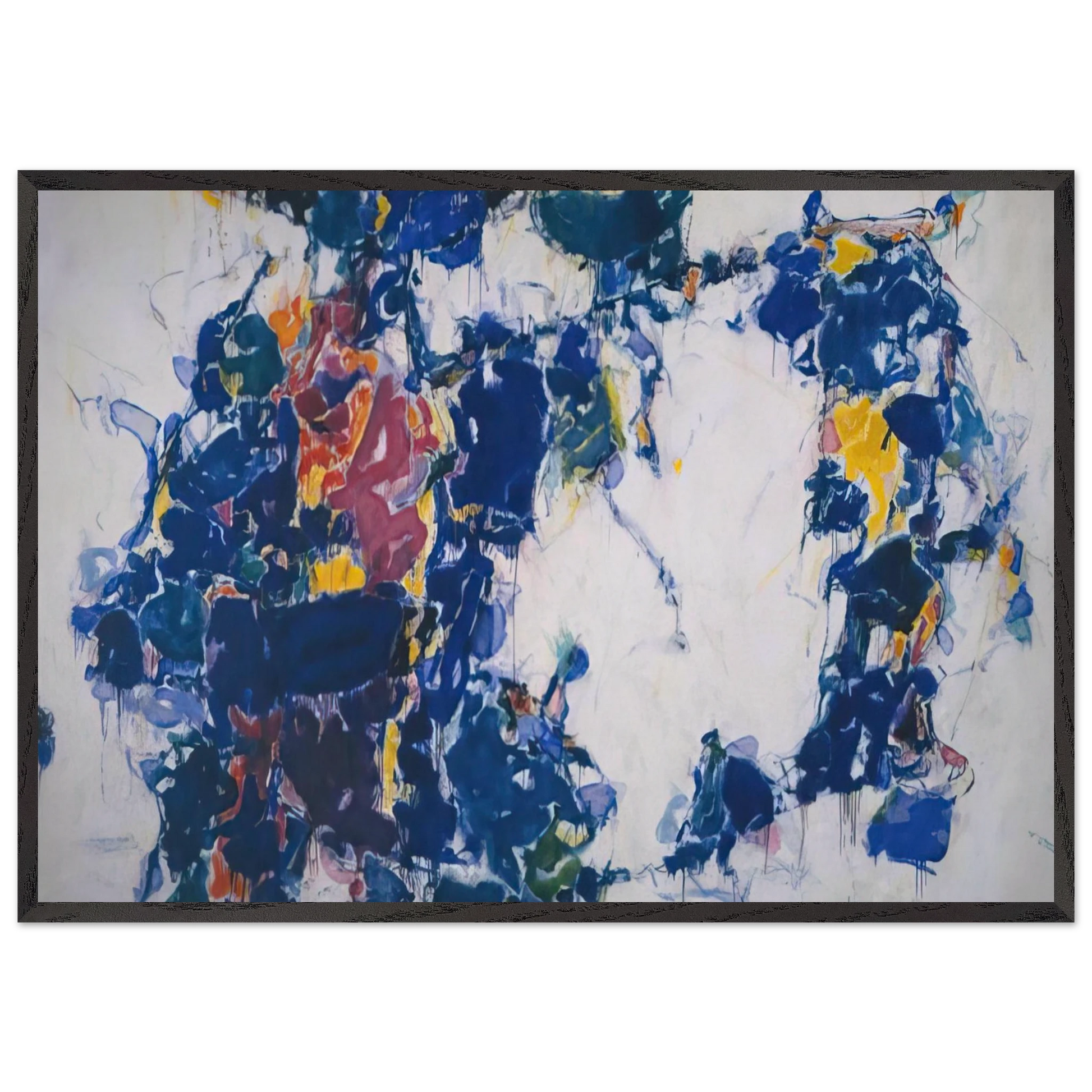 Around the Blues - Sam Francis Framed Art Print – Black Wooden Frame - Default Title - -Framed Art Print