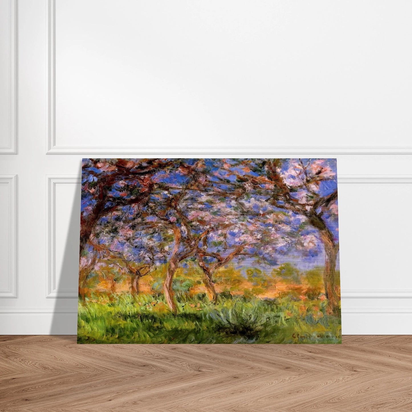 Giverny in Springtime - claude monet Brushed Aluminum Print - 70x100 cm / 28x40 inches | claude monet Aluminum Print | claude monet Prints