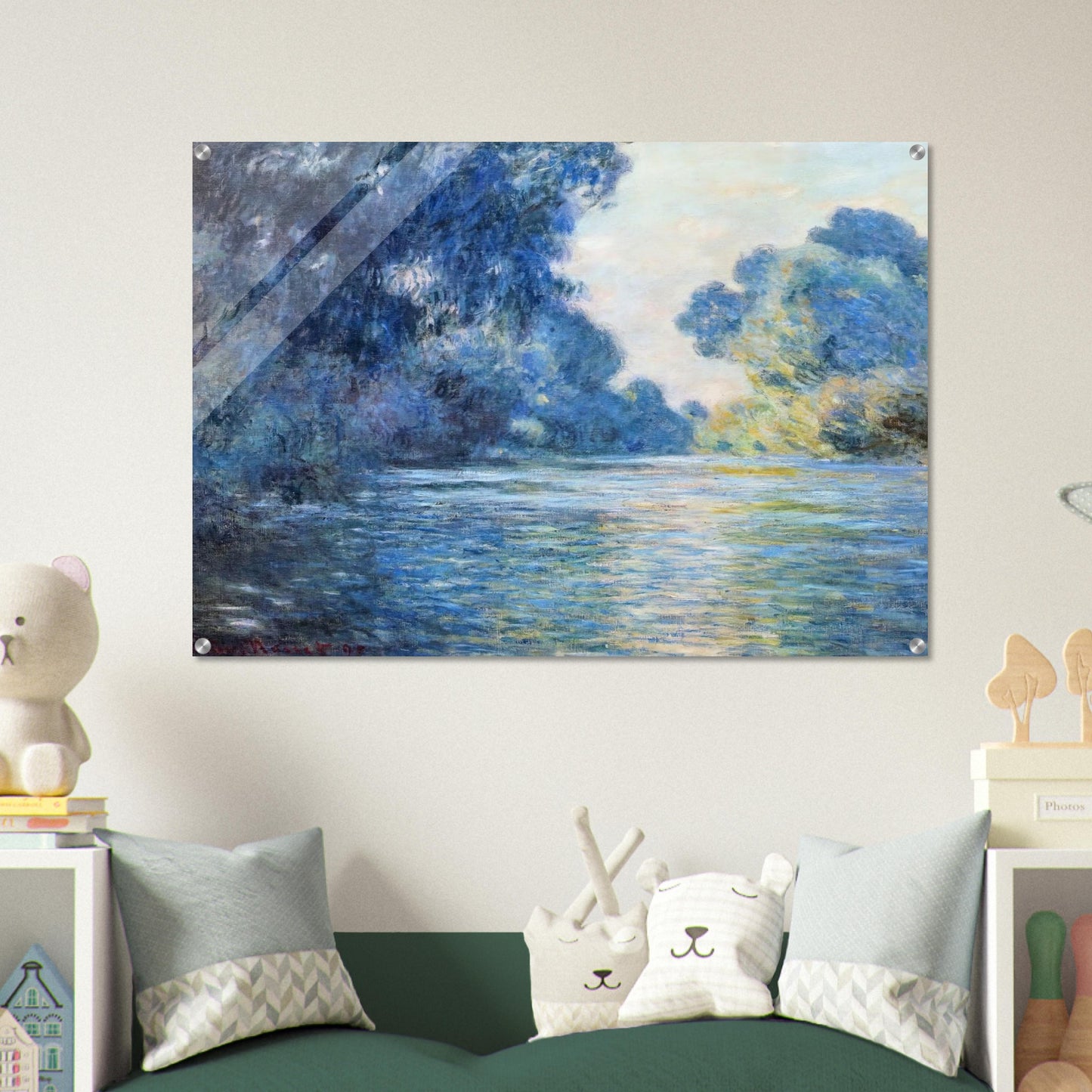 Morning on the Seine at Giverny 02 - claude monet Acrylic Print - 70x100 cm / 28x40″ inches