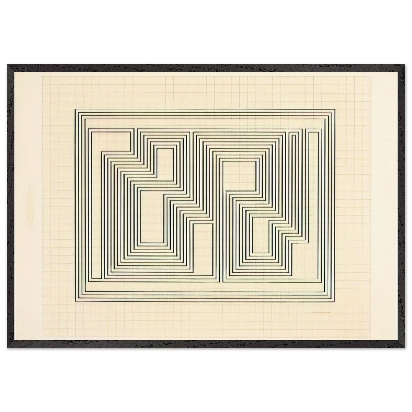 GRAPHIC TECTONIC 1941 - Josef Albers Framed Art Print – Black Wooden Frame - Default Title - -Framed Art Print