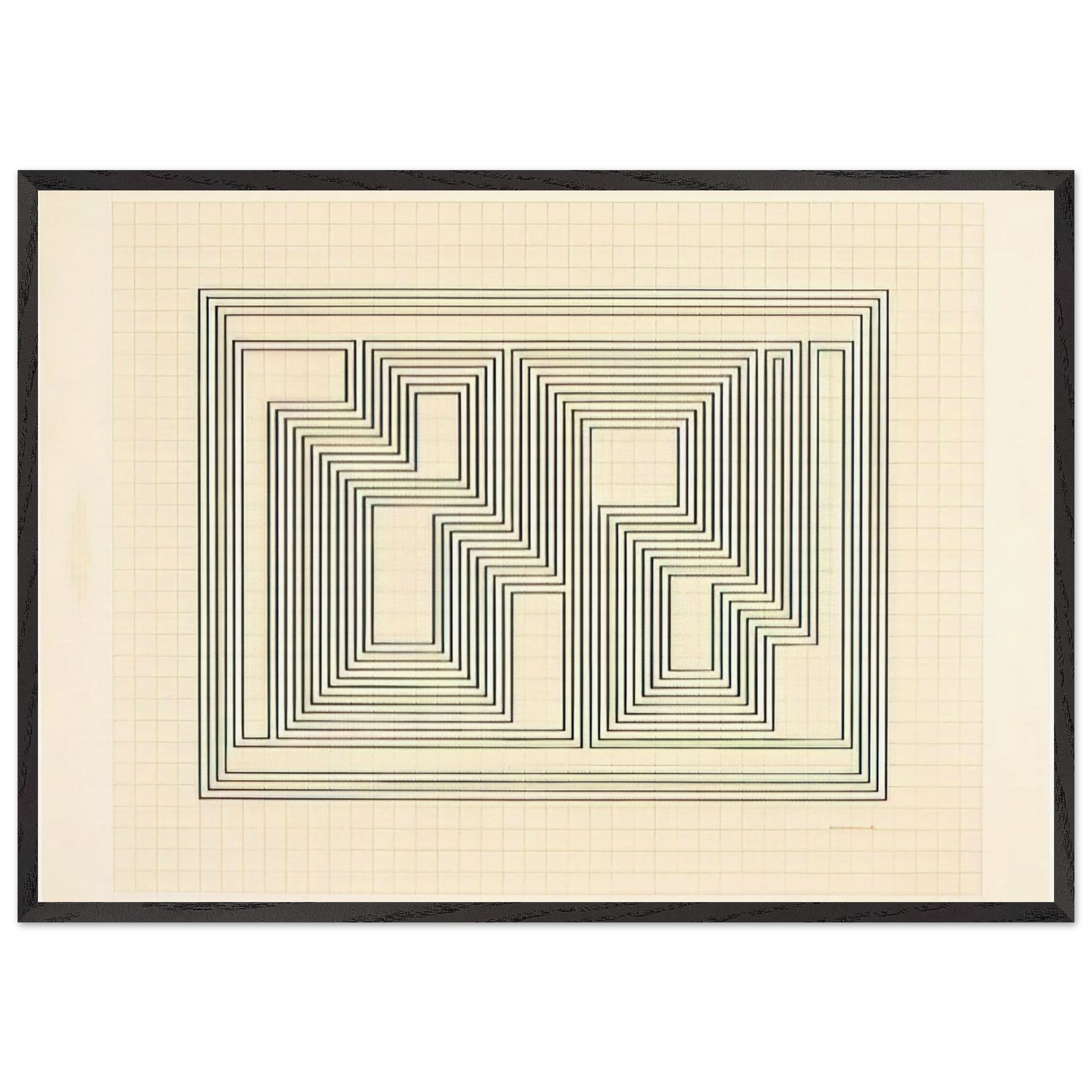 GRAPHIC TECTONIC 1941 - Josef Albers Framed Art Print – Black Wooden Frame - Default Title - -Framed Art Print