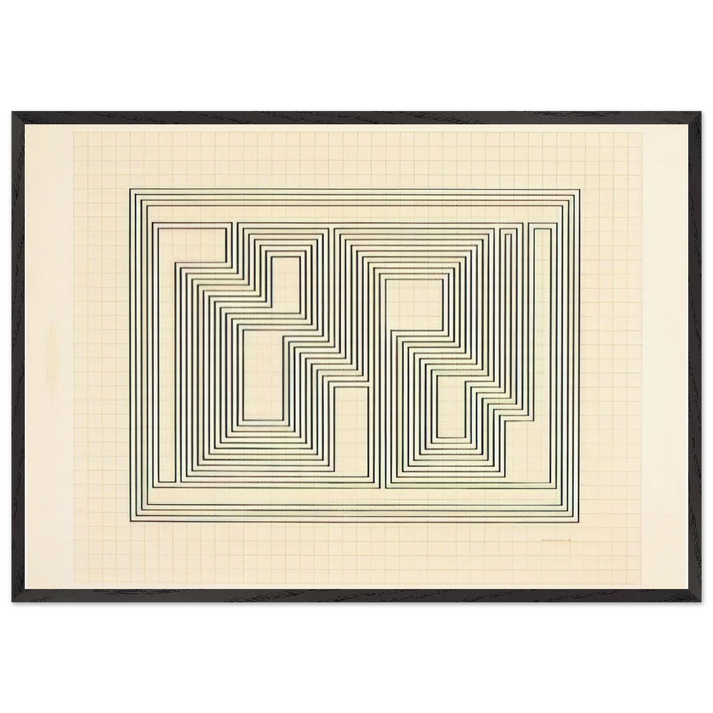 GRAPHIC TECTONIC 1941 - Josef Albers 70x100 cm / 28x40 inches Framed Art Print – Black Wooden Frame