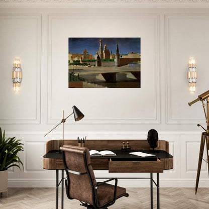 View of the Kremlin from the Zamoskvorechye District - Arkhyp Kuindzhi Brushed Aluminum Print - 70x100 cm / 28x40 inches | Arkhyp Kuindzhi Aluminum Print | Arkhyp Kuindzhi Prints