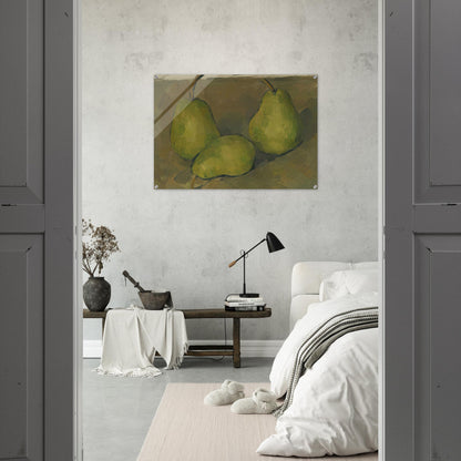 Three Pears - Paul Cézanne Acrylic Print - 70x100 cm / 28x40″ inches | Paul Cézanne Wall Art | Paul Cézanne Prints