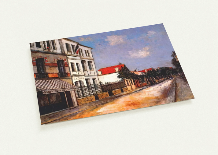 ASNIERES STREET By Maurice Utrillo Pack of 10 Post Cards | Maurice Utrillo Post Cards | A6 (10.5 x 14.8 cm) - 4.1 x 5.8 inches