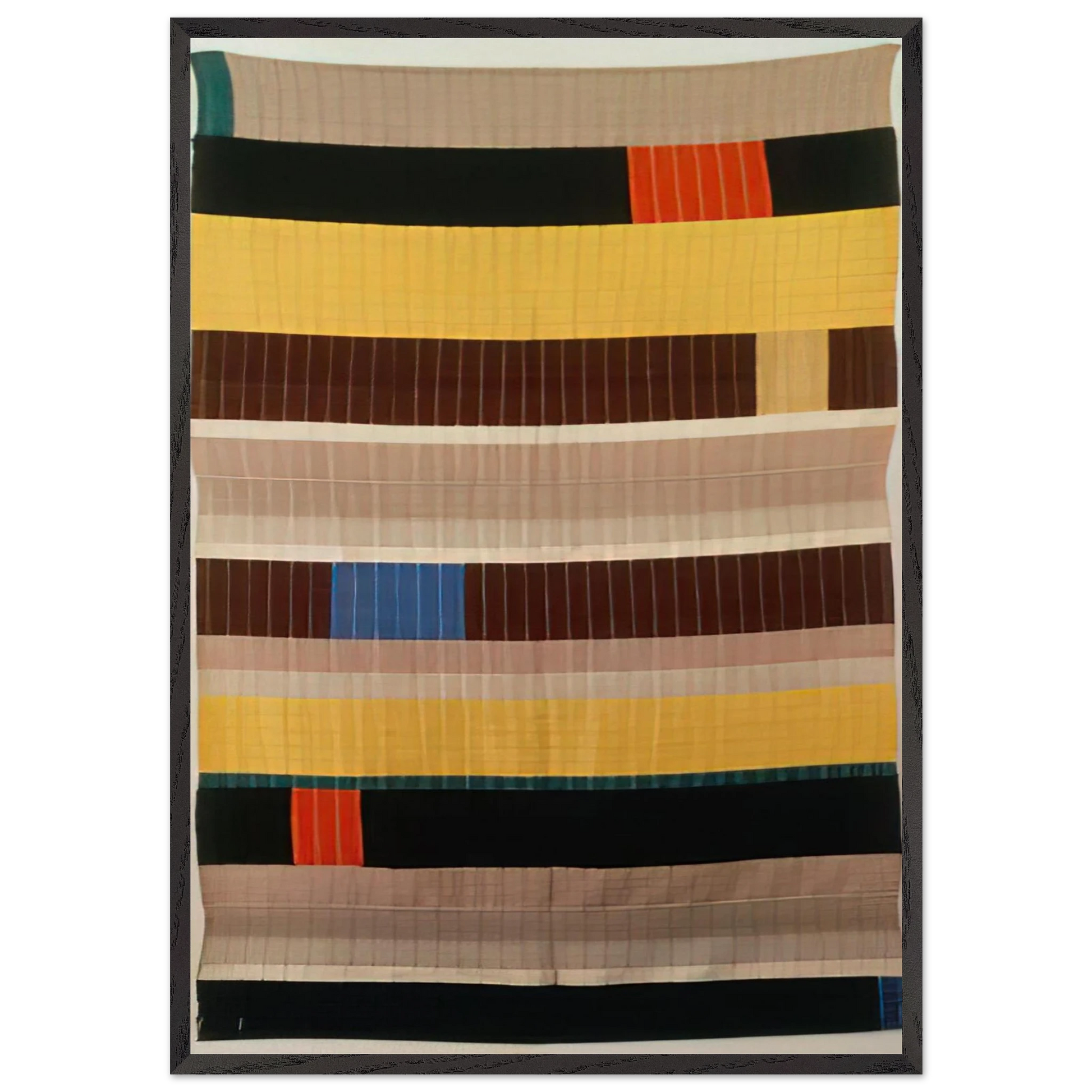 WALL HANGING 1925 1 - Anni Albers Framed Art Print – Black Wooden Frame - Default Title - -Framed Art Print