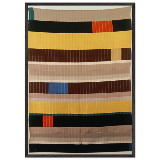 WALL HANGING 1925 1 - Anni Albers Framed Art Print – Black Wooden Frame - Default Title - -Framed Art Print