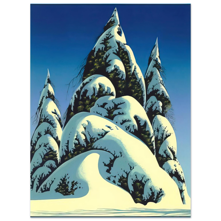 Eyvind Earle - New Fallen Snow  75x100 cm / 30x40inches Fine Art Poster