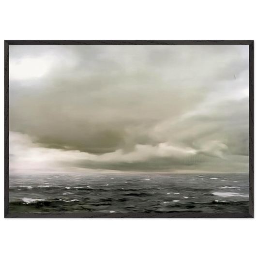 SEASCAPE CLOUDY - Gerhard Richter 70x100 cm / 28x40 inches Framed Art Print – Black Wooden Frame