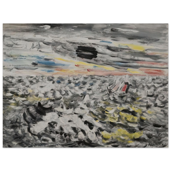 John Marin - Movement in Greys and Yellows - 1946  75x100 cm / 30x40inches Fine Art Poster