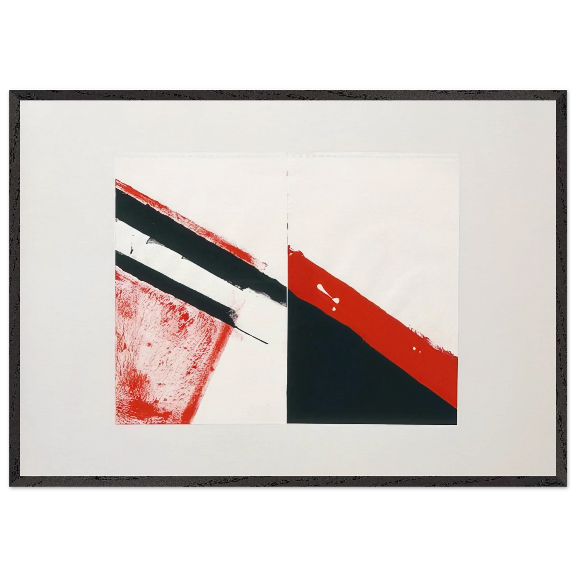 Who knows the beginning and who knows the end I - 1976 - Blinky Palermo Framed Art Print – Black Wooden Frame - Default Title - -Framed Art Print