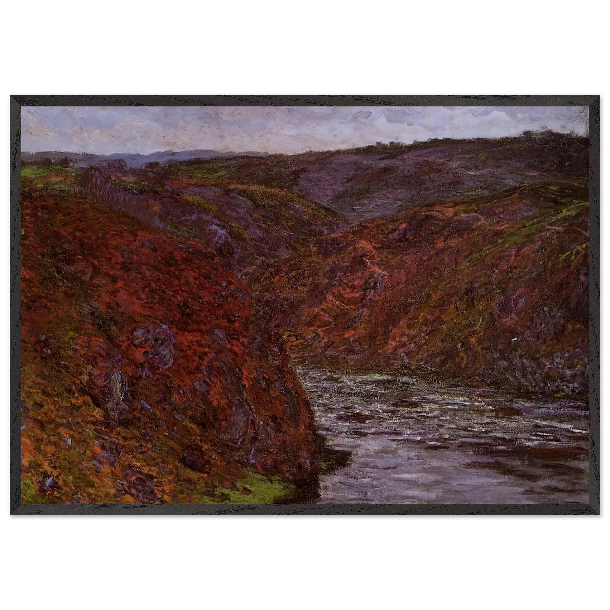 Valley of the Creuse Grey Sky - claude monet Framed Art Print – Black Wooden Frame - Default Title - -Framed Art Print