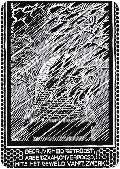 EMBLEMATA BEEHIVE By MC Escher Pack of 10 Post Cards | MC Escher Post Cards | A6 (10.5 x 14.8 cm) - 4.1 x 5.8 inches