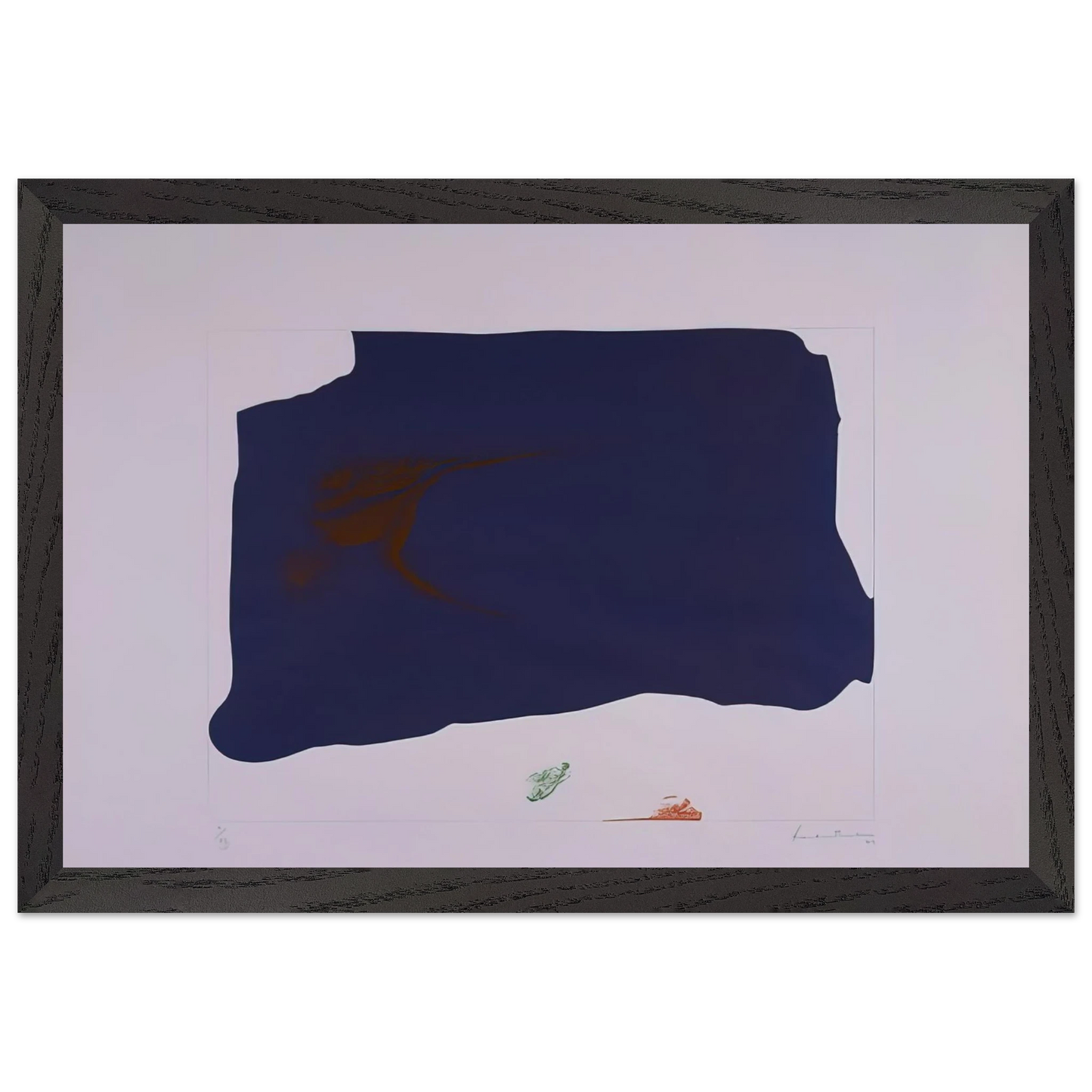 Helen Frankenthaler - Variation II on Mauve Corner - 1969 Wall art - A1 (59.4 x 84.1  cm) - Premium Wooden Framed Poster With Fine Art Paper - Black frame