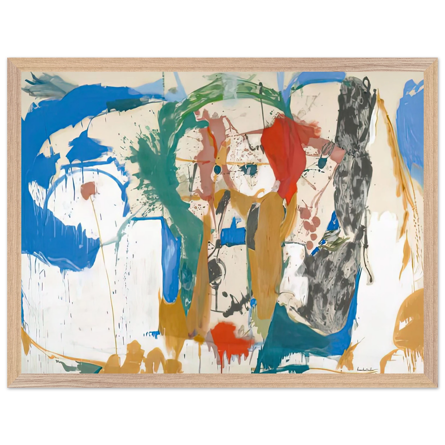 Helen Frankenthaler - Madridscape, 1959- Wall Art - 21x29.7 cm / 8x12" - Premium Wooden Framed Poster With Fine Art Paper - Black frame