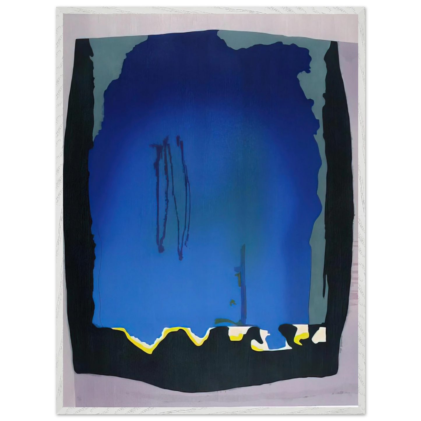 Helen Frankenthaler - Freefall - 1992 Wall art - 40x50 cm / 16x20 inches - Premium Wooden Framed Poster With Fine Art Paper - White frame