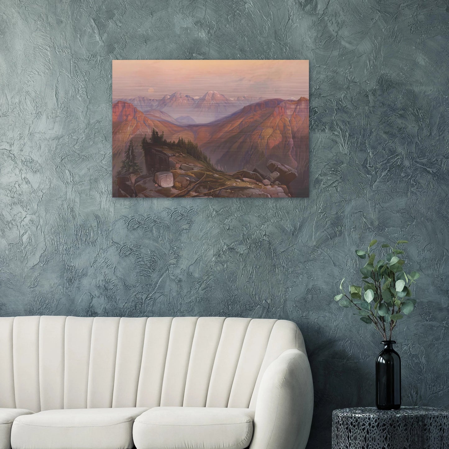 Lower Yellowstone Range - Thomas Moran Brushed Aluminum Print - 70x100 cm / 28x40 inches | Thomas Moran Aluminum Print | Thomas Moran Prints