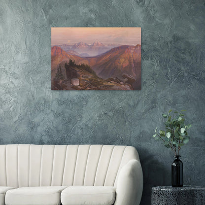 Lower Yellowstone Range - Thomas Moran Brushed Aluminum Print - 70x100 cm / 28x40 inches | Thomas Moran Aluminum Print | Thomas Moran Prints