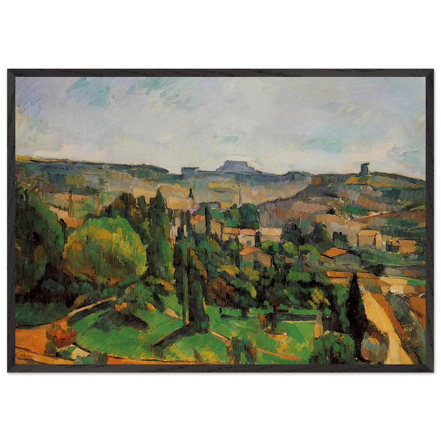 Ile de France Landscape - Paul Cezanne Framed Art Print – Black Wooden Frame - Default Title - -Framed Art Print